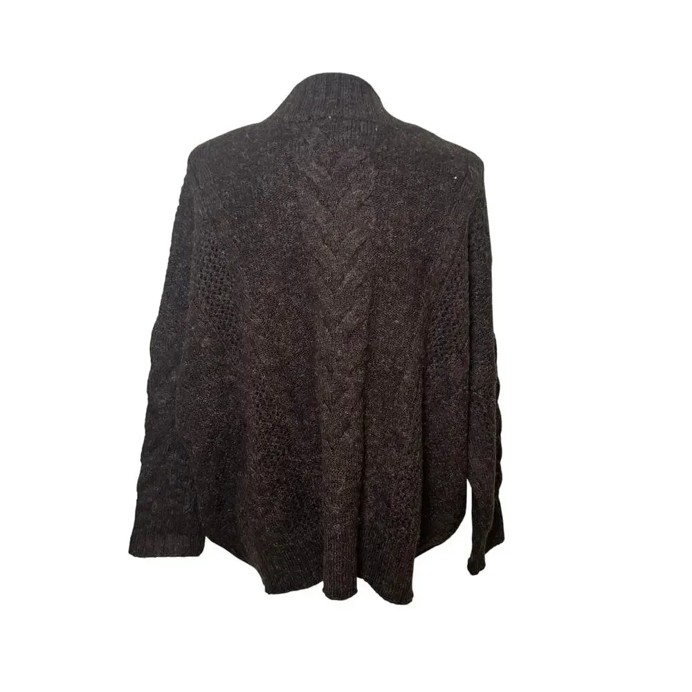 World Market NWT  brown wool blend chunky mock neck oversize sweater one size